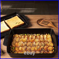 2-In-1 Pre-Seasoned Cast Iron Dutch Oven & Skillet Lid, 6QT, 9X13 Casserole Di