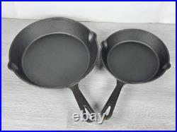 2 Pc Cast Iron Skillet Set (8 & 10) Heavy Duty Fry Pans Lightly used
