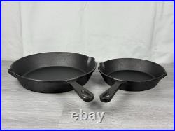 2 Pc Cast Iron Skillet Set (8 & 10) Heavy Duty Fry Pans Lightly used
