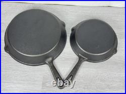 2 Pc Cast Iron Skillet Set (8 & 10) Heavy Duty Fry Pans Lightly used