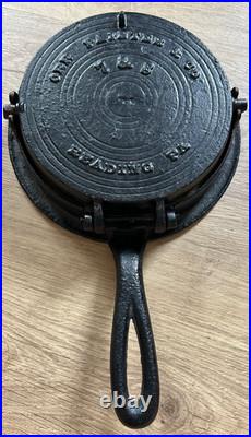 2 Piece Vintage Cast Iron Waffle Maker & Base 7 & 8Orr Painter & Co. Reading PA