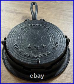 2 Piece Vintage Cast Iron Waffle Maker & Base 7 & 8Orr Painter & Co. Reading PA