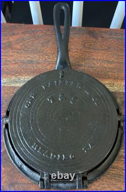 2 Piece Vintage Cast Iron Waffle Maker & Base 7 & 8Orr Painter & Co. Reading PA