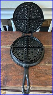 2 Piece Vintage Cast Iron Waffle Maker & Base 7 & 8Orr Painter & Co. Reading PA