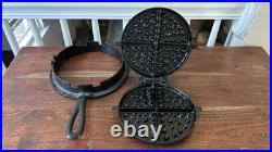 2 Piece Vintage Cast Iron Waffle Maker & Base 7 & 8Orr Painter & Co. Reading PA