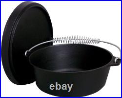 20 Quart Pre-Seasoned Cast Iron Dutch Oven with Lid and Wire Bail Handle- Gre