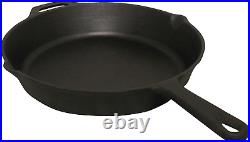 20 Seasoned Cast Iron Skillet, Black, Large