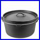 20QT Cast Iron Dutch Oven with Lip Lid & Bail Handle Extra Large Pre-Season