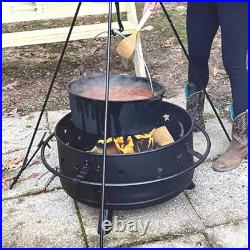 20QT Cast Iron Dutch Oven with Lip Lid & Bail Handle Extra Large Pre-Season