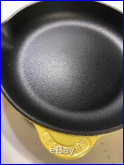 #23 Dijon Yellow LE CREUSET 9.5 Skillet Double Spout EUC Enameled Cast Iron