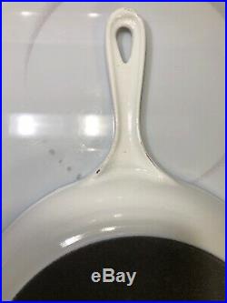 #23 White with Gray Glissemail LE CREUSET Vintage 9 Skillet Double Spout EUC