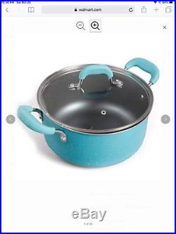 24- Piece Pioneer Woman Turquoise Cookware Dishes Combo Set Non Stick Dutch Oven