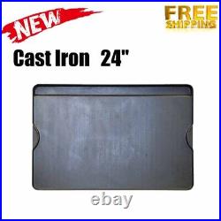 24 Reversible Pre-seasoned Cast Iron Grill & Griddle Combo Flat Top Griddle NEW