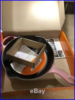 #26 Berry LE CREUSET 10.25 Cast Iron Signature Handle Skillet Ombre Pink NWT