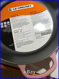 #26 Berry LE CREUSET 10.25 Cast Iron Signature Handle Skillet Ombre Pink NWT