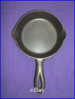 2x #2 Griswold Cast Iron Skillets Smooth Bottom Slant & Block Logo Excellent