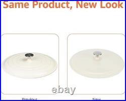 3.3-Quart White Enameled Cast Iron Casserole Skillet Oven Safe Up to 500°F