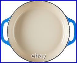 3.6 Quart Enameled Cast Iron Oval Casserole with Lid Dual Handles Oven Safe