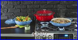 3.6 Quart Enameled Cast Iron Oval Casserole with Lid Dual Handles Oven Safe