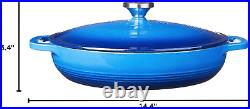 3.6 Quart Enameled Cast Iron Oval Casserole with Lid Dual Handles Oven Safe