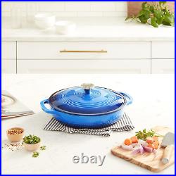 3.6 Quart Enameled Cast Iron Oval Casserole with Lid Dual Handles Oven Safe