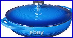 3.6 Quart Enameled Cast Iron Oval Casserole with Lid Dual Handles Oven Safe