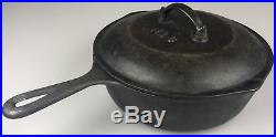 3 Deep MARTIN STOVE & RANGE CO #8 Cast Iron Chicken Fryer + LID Hamburger Logo