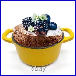 3-PCS Enameled Cast Iron 8.5 Ounce Cast Iron PotMini Pot 5.5''Cast Iron Pot/Lid