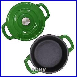 3-PCS Enameled Cast Iron 8.5 Ounce Cast Iron PotMini Pot 5.5''Cast Iron Pot/Lid