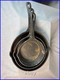 3 Piece Cast Iron Skillet Set Frying Pans Kitchen Cookware