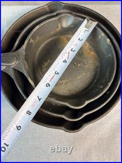 3 Piece Cast Iron Skillet Set Frying Pans Kitchen Cookware