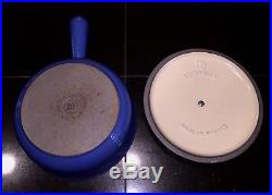 3 VINTAGE COUSANCES (LE CREUSET) ENAMELED, CAST IRON POTS #14 & #18s FRANCE GUC