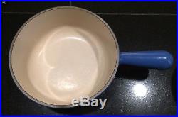 3 VINTAGE COUSANCES (LE CREUSET) ENAMELED, CAST IRON POTS #14 & #18s FRANCE GUC