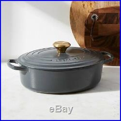 $375 New Le Creuset Cast Iron Signature 6 3/4 -Qt. Graphite Grey Oval