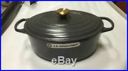 $375 New Le Creuset Cast Iron Signature 6 3/4 -Qt. Graphite Grey Oval