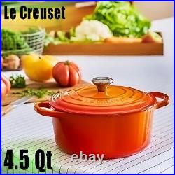 4.5 QT Le Creuset Enameled Cast Iron Signature Round Dutch Oven Brand New