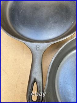 4 Vintage Antique Wagner Ware Sidney O Cast Iron Skillets 1058 3-1056S-Z