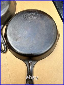 4 Vintage Antique Wagner Ware Sidney O Cast Iron Skillets 1058 3-1056S-Z