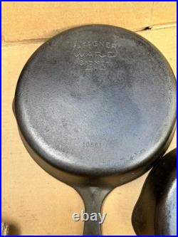 4 Vintage Antique Wagner Ware Sidney O Cast Iron Skillets 1058 3-1056S-Z