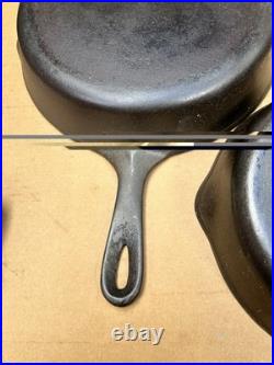 4 Vintage Antique Wagner Ware Sidney O Cast Iron Skillets 1058 3-1056S-Z