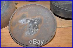 4 cast iron pan pot cauldron Griswold large and small logo antique collectible