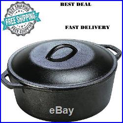 5 Qt Cast Iron Dutch Oven Pre-Seasoned Pot Lid Kitchen Cookware Utopia New Gift