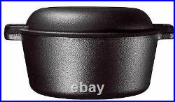 5-Quart Cast Iron Dutch Oven Pre-Seasoned Pot Skillet Lid Food Kitchen Cookware