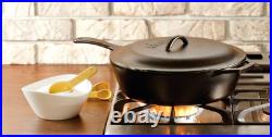 5 Quart Pre-Seasoned Cast Iron Deep Skillet with Lid Signature Teardrop Handle