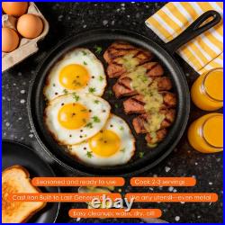 6 Piece Pre-Seasoned Cast Iron Cookware Set Incl. 5QT Dutch Oven with Lid, 8'