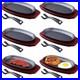 6 Pieces Oval Cast Iron Fajita Skillet Pan Set Small Sizzling Steak Plate with W