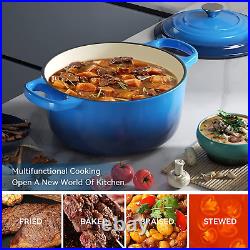6 QT Enameled Dutch Oven Pot with Lid, Cast Iron Dutch Oven with Dual Handles fo