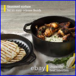 6 Qt Outdoor Cast Iron Double Dutch Oven Roaster Chef Collection LC6DD