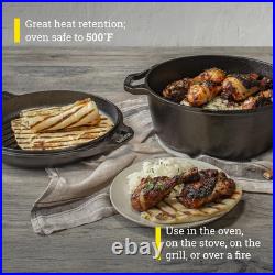 6 Qt Outdoor Cast Iron Double Dutch Oven Roaster Chef Collection LC6DD