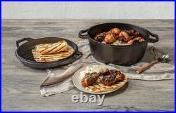 6 Qt Outdoor Cast Iron Double Dutch Oven Roaster Chef Collection LC6DD